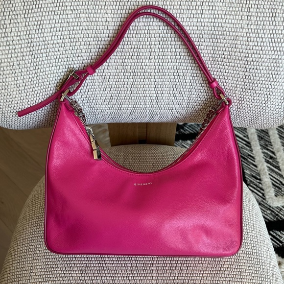 Givenchy Women's Pink 'Moon Cut Out Fuchsia Shoulder Bag - Picture 7 of 14